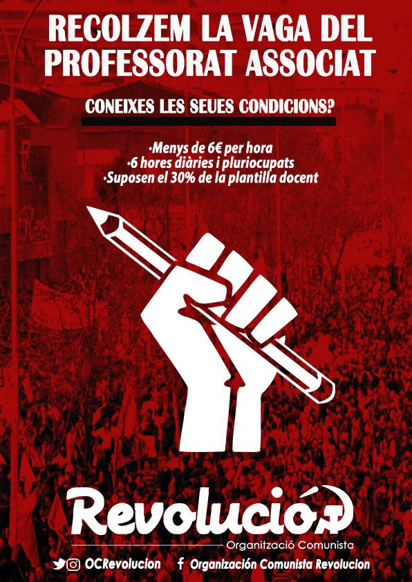 Endavant la vaga d’associats! ¡Adelante la huelga de asociados!