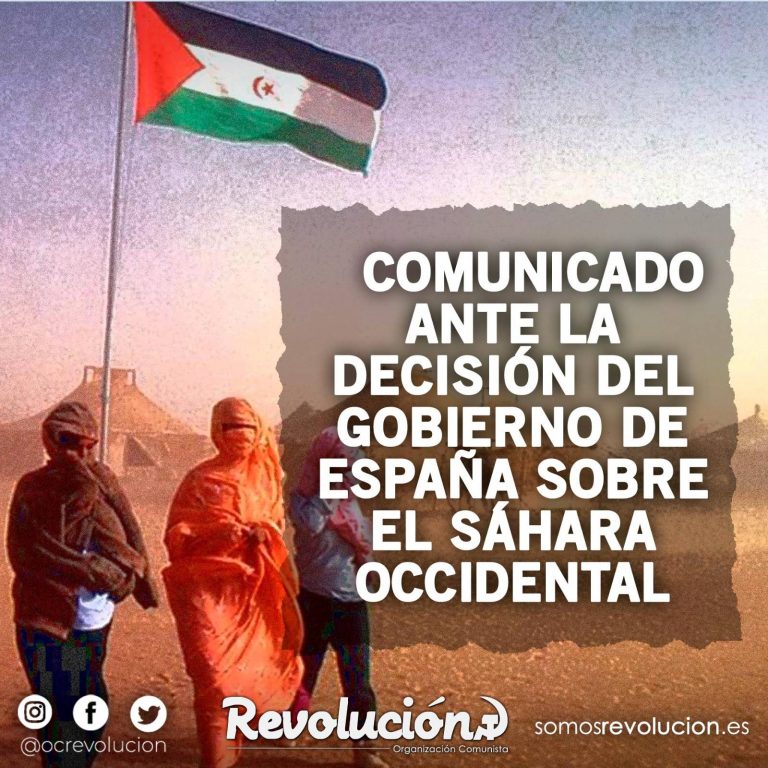 Comunicado ante la decisión del gobierno de España sobre el Sáhara Occidental