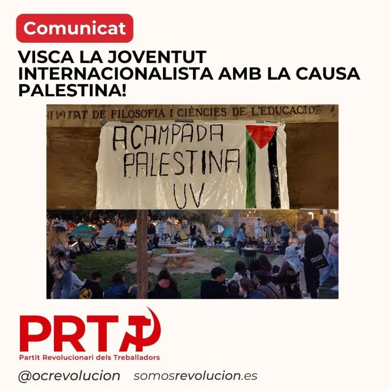 Comunicat | Visca la joventut internacionalista amb la causa palestina!