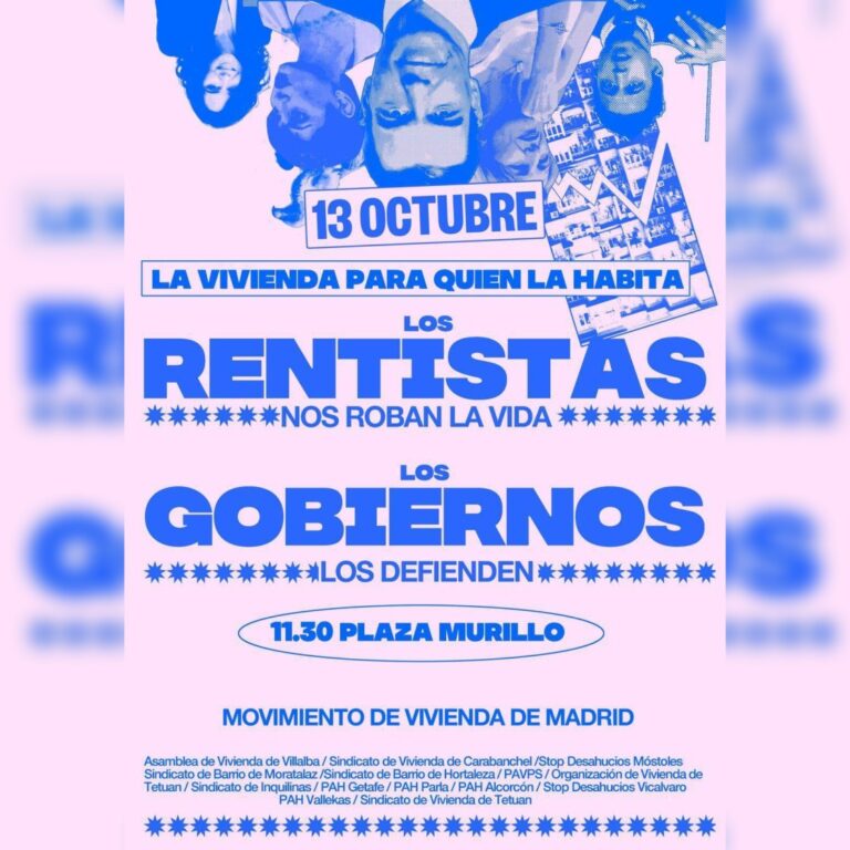 Llamamiento a la manifestación por la vivienda del 13O en Madrid